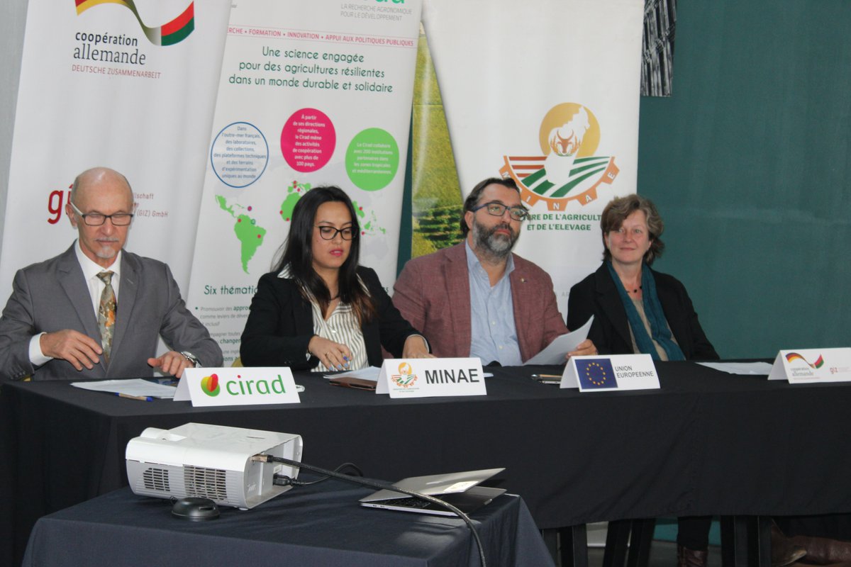 Cirad_AAM's tweet photo. A workshop titled "Advances and Limitations of #Agroecology" , is being held in Antananarivo. The methodologies and results from the #Dinaamicc project, led by @cirad, and the #ProSilience action, carried out by @giz_gmbh under the EUβs DESIRA initiative, are shared.ππ± https://t.co/vElmxuprxY