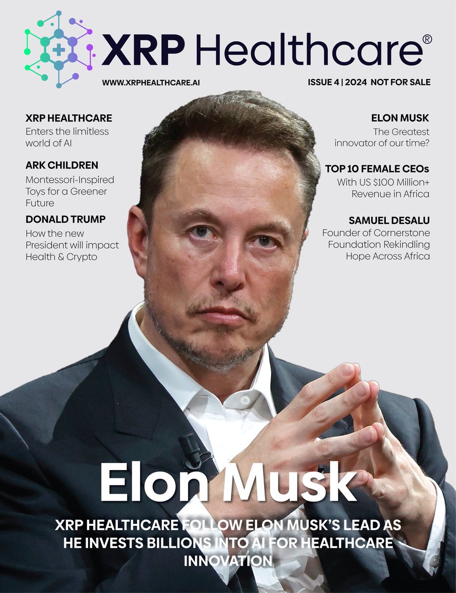 XRPHealthcare's tweet photo. 📢 Exciting News!

XRP Healthcare Magazine Unveils Groundbreaking AI Development in 4th Issue, Featuring @elonmusk 🚀 

For more details, read the full press release: 
https://t.co/nrNpiU1k8o https://t.co/X9lyXG8Gzu