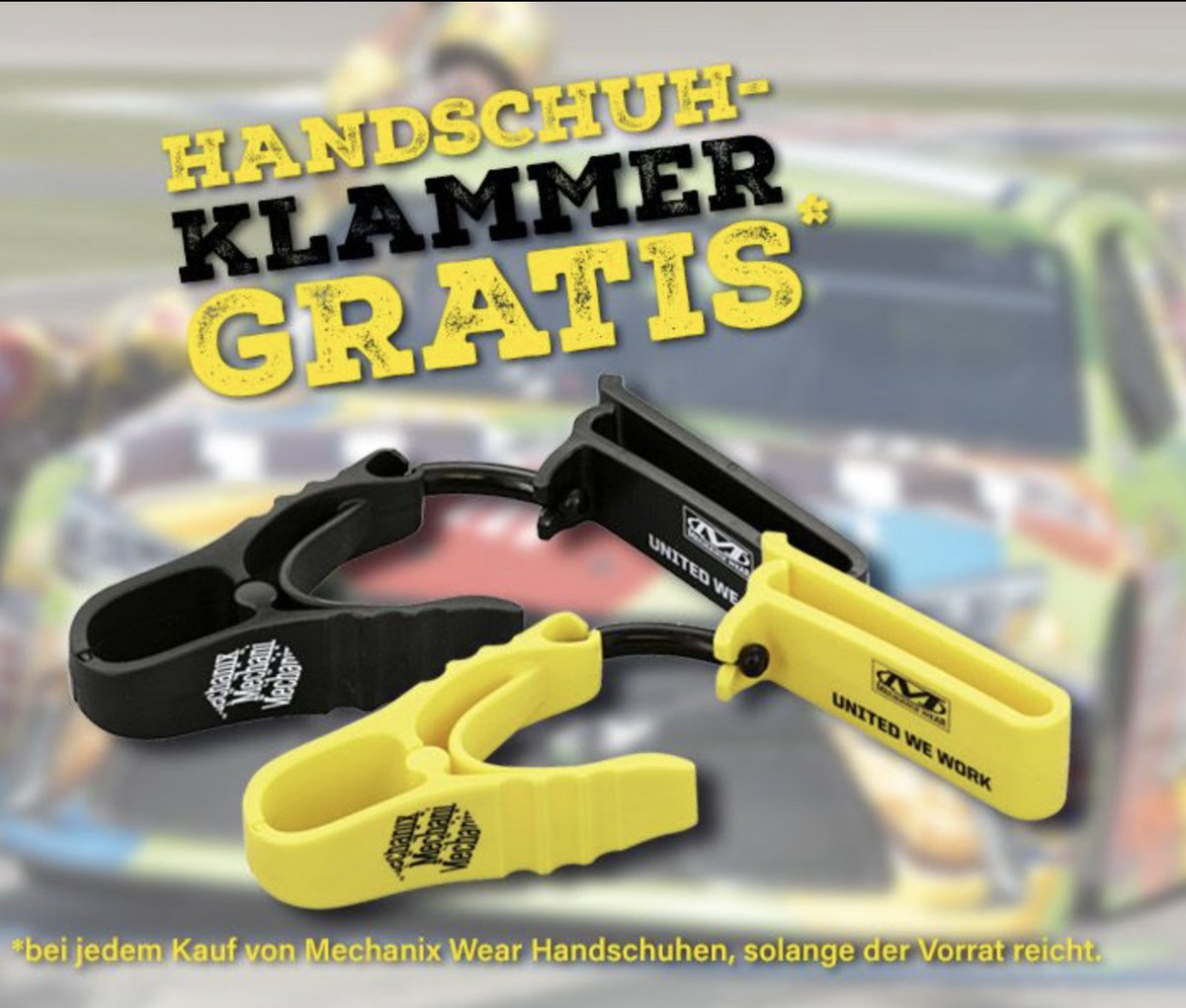 Mechanix Handschuhklammer "Gratis"
Wahlweise in gelb oder schwarz | Beim Kauf von #Mechanix Wear Handschuhen, solange der Vorrat reicht. So sind deine neuen Handschuhe immer griffbereit. Wahlweise in gelb oder schwarz. sandtler24.de/mechanix-wear