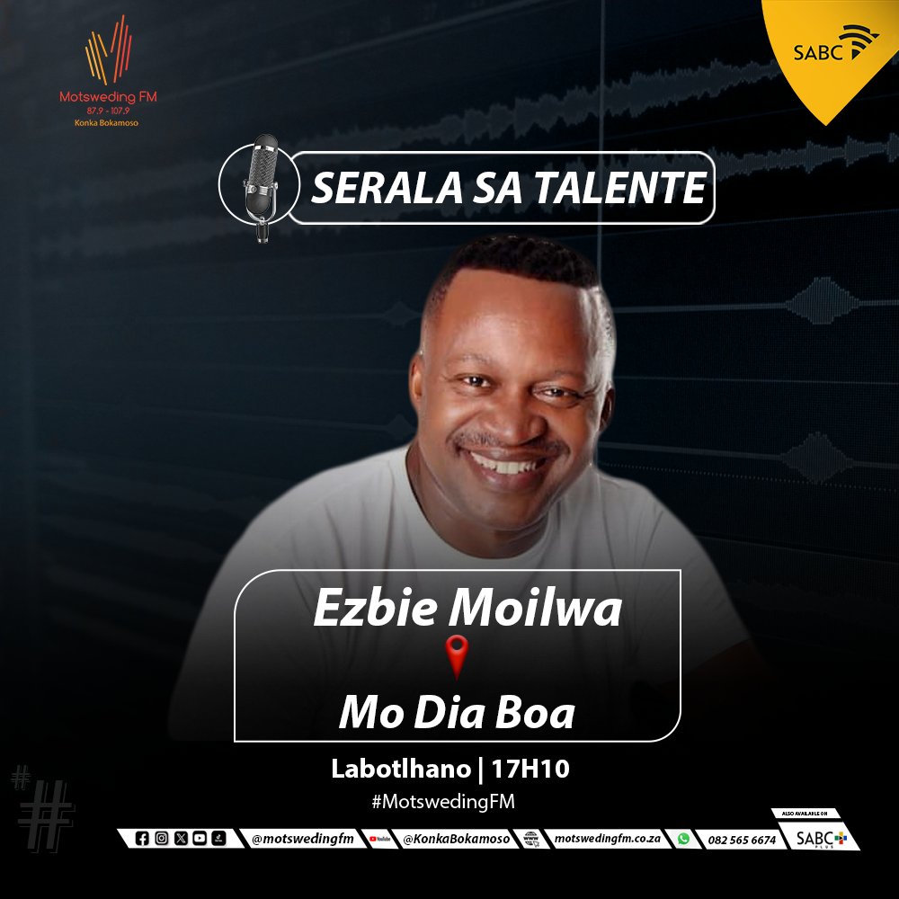 #DiaBoa le   

Nelly : @ObonyeWAMotshweningMoruri
<a href="/LTK/">LTK Engineering</a>
@Swanky
@Refilwe Fiffy-M Mogomotsi

☎️: 082 565 6674

🖥️: motswedingfm.co.za

SABC +: sabcplus.com

#MotswedingFM