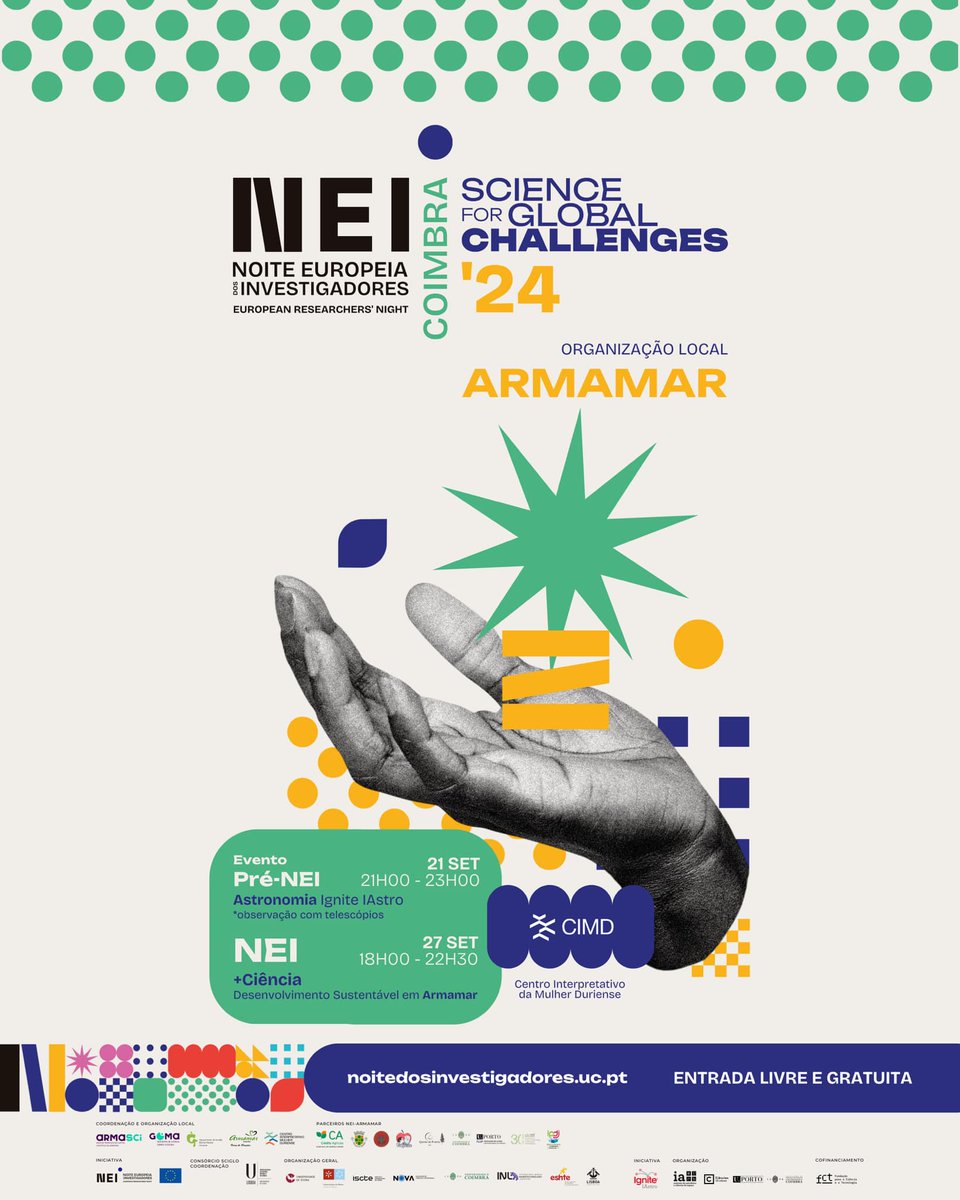 Este sábado 21/09 às 21h00, no Centro Interpretativo da Mulher Duriense, decorre o #IgniteIAstro Armamar, um pré-evento da NEI2024. 
8 investigadores do <a href="/IAstroPT/">IAstro</a> têm 5 minutos cada p apresentar o seu trabalho.
No final, observação do céu c telescópios. Estão todos convidados!