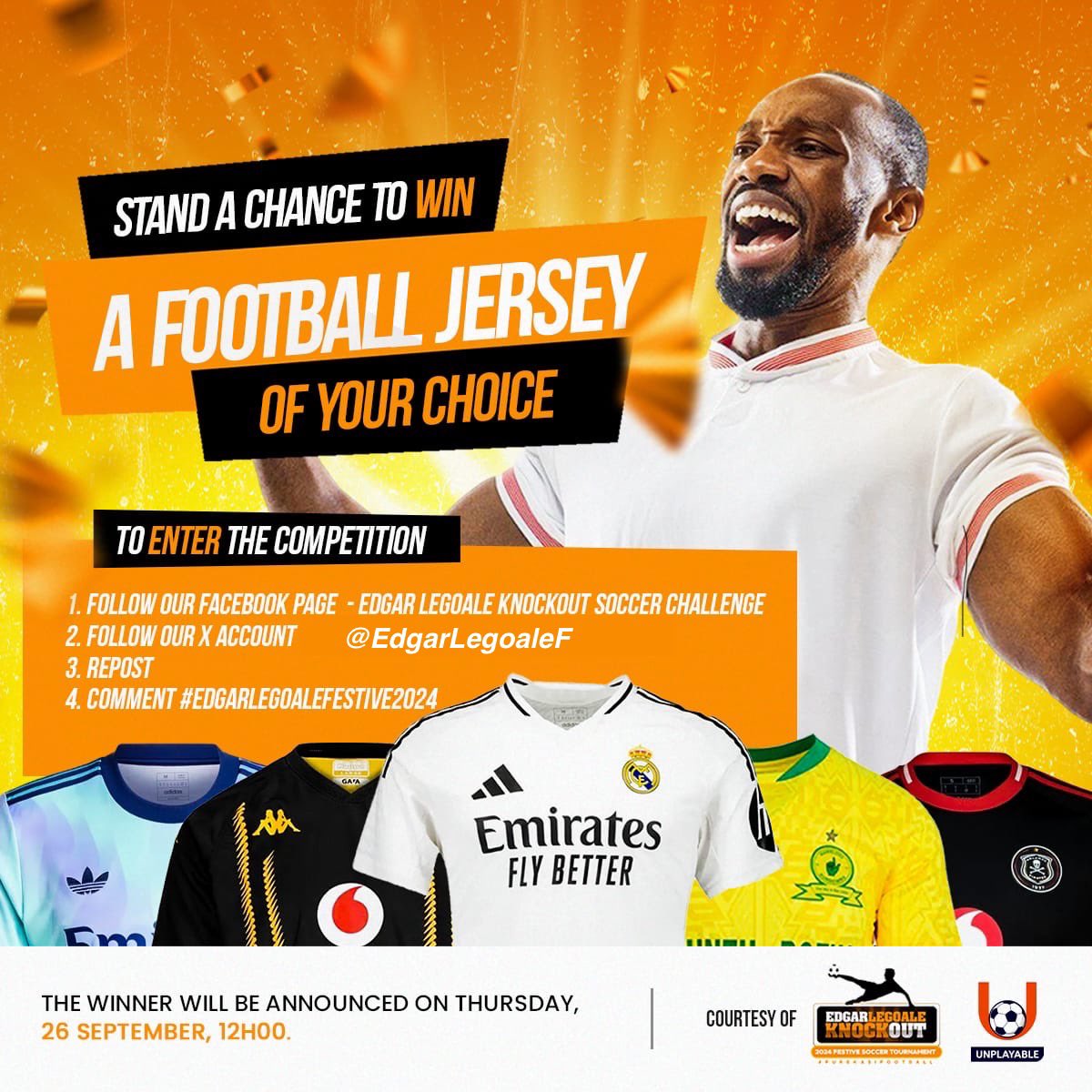 edgarlegoalef's tweet photo. 𝗪𝗜𝗡, 𝗪𝗜𝗡, 𝗪𝗜𝗡!!!

Stand a chance to win a football jersey of your choice 🔥 🔥 🔥.

𝙏𝙊 𝙀𝙉𝙏𝙀𝙍 ⤵️

1. 𝙁𝙤𝙡𝙡𝙤𝙬 the tournament's Facebook page 👉 https://t.co/WqVKWCTATM
2. 𝙁𝙤𝙡𝙡𝙤𝙬 @edgarlegoalef
3. 𝙍𝙚𝙥𝙤𝙨𝙩
4. Comment #edgarlegoalefestive2024 https://t.co/mDPo7KUqcN