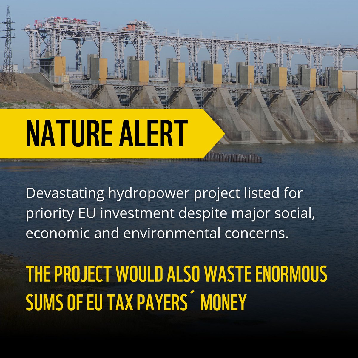 ⚠️Devastating hydropower project listed for priority EU investment despite major social, economic, and environmental concerns. WWF, CEE Bankwatch Network and 36 other environmental organizations across Europe urge EU decision makers to withdraw support for the Turnu Măgurele -