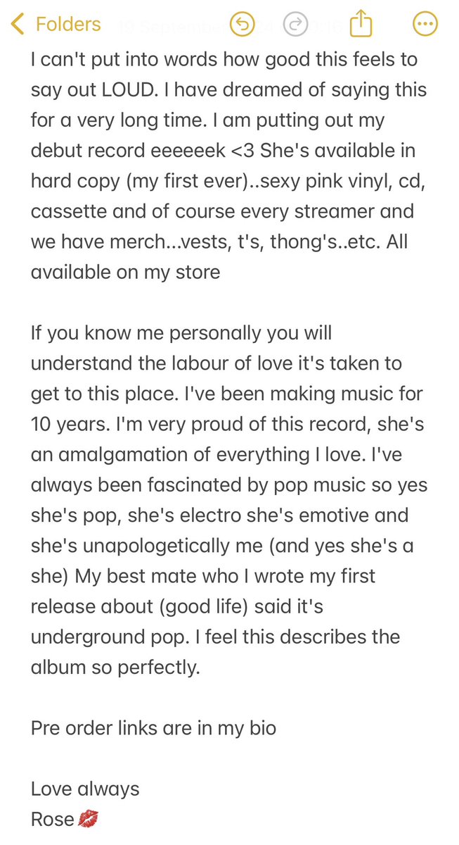 My debut album “Louder, Please” is out 17th January 2025. She’s available to pre order now.

pias.ffm.to/louderplease