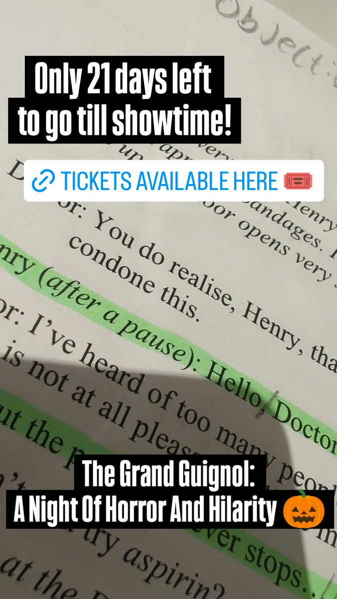 Only 21days to go till showtime 🎟️

The Grand Guignol: A Night Of Horror And Hilarity 🎃 

Tickets available 👇👇👇
sewellbarn.org/current1.html