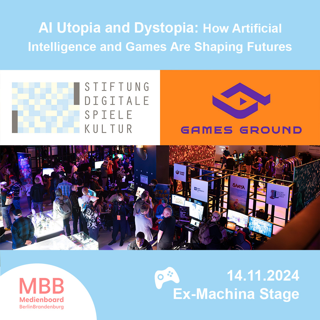 Stiftung Digitale Spielekultur (@digitale_spiele) on Twitter photo 📅 🚨 Am 14. November laden wir in Kooperation mit @GamesGroundB zur #Fachkonferenz „#AI Utopia and Dystopia: How #ArtificialIntelligence and #Games Are Shaping Futures“ ein. Gefördert vom <a href="/medienboard/">Medienboard</a>. Alle Infos zur Ankündigung: stiftung-digitale-spielekultur.de/press/fachkonf… 📅 🚨 Am 14. November laden wir in Kooperation mit @GamesGroundB zur #Fachkonferenz „#AI Utopia and Dystopia: How #ArtificialIntelligence and #Games Are Shaping Futures“ ein. Gefördert vom <a href="/medienboard/">Medienboard</a>. Alle Infos zur Ankündigung: stiftung-digitale-spielekultur.de/press/fachkonf…