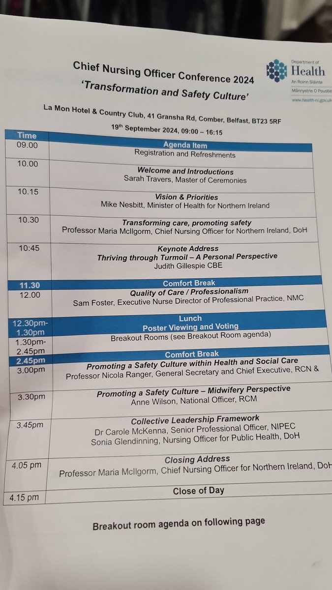 Looking forward to the CNO Conference 2024 - 'Transformation and Safety Culture'  #CNONIConf24