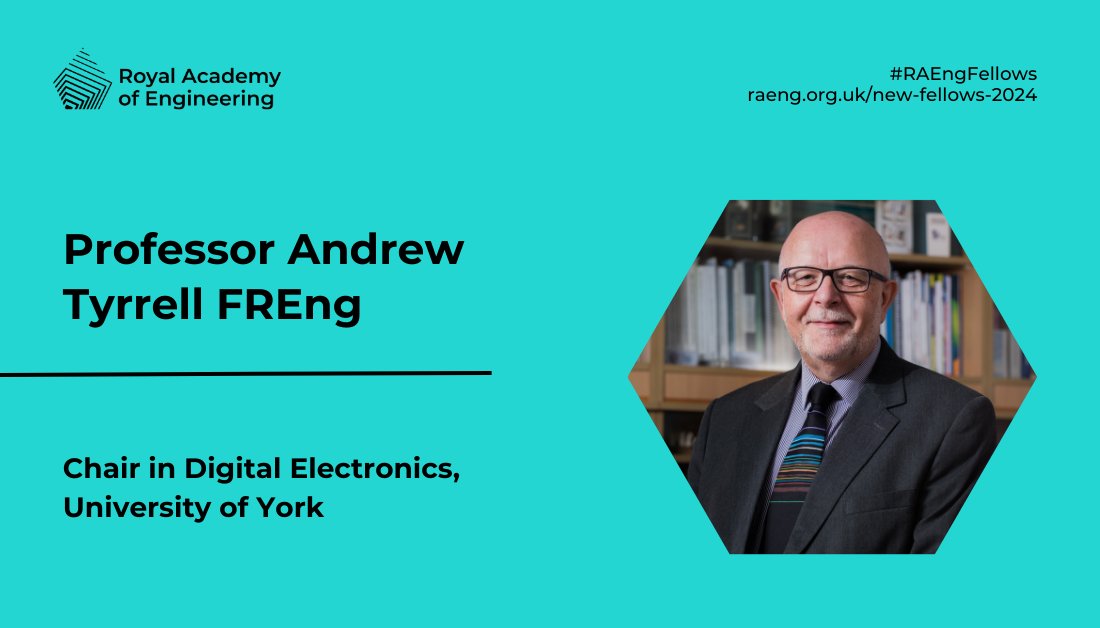 Congratulations to Professor Andy Tyrrell who has been elected a Fellow of the <a href="/RAEngNews/">Royal Academy of Engineering</a>!

Professor Tyrrell will join 70 other leading figures in the field of engineering and technology to be elected this year: raeng.org.uk/new-fellows-20… #RAEngFellows