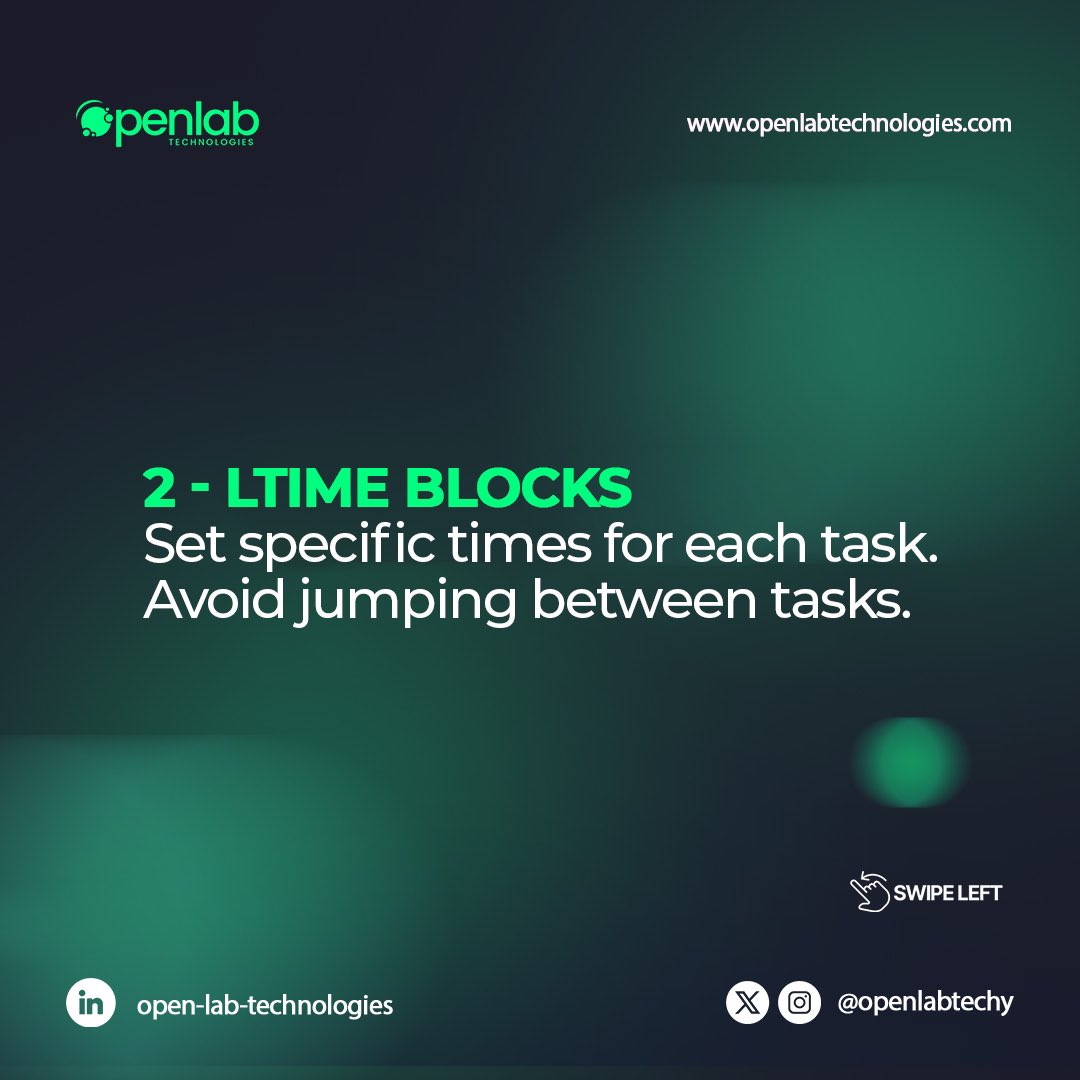 openlabtechy's tweet photo. Struggling with time management? ⏳ 

Check out these 5 easy hacks to boost your productivity and get more done in less time! 

Which tip will you try first? 🥰

#thursday
#tips
#happynewweek
#newweek https://t.co/nmSShyozPF