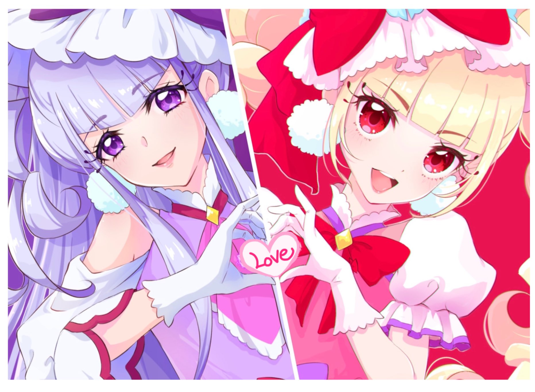 キュアマシェリ&キュアアムール イラストカード 5枚セット キュアマシェリ&キュアアムール イラストカード 5枚セット