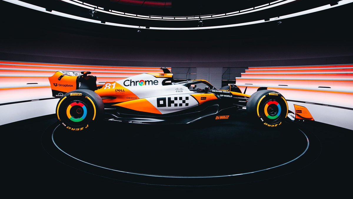 F1's tweet photo. A fresh look for the new championship leaders 🤩

@McLarenF1's livery for the Singapore Grand Prix 🇸🇬

#F1 #SingaporeGP https://t.co/F3YXQNNfLy