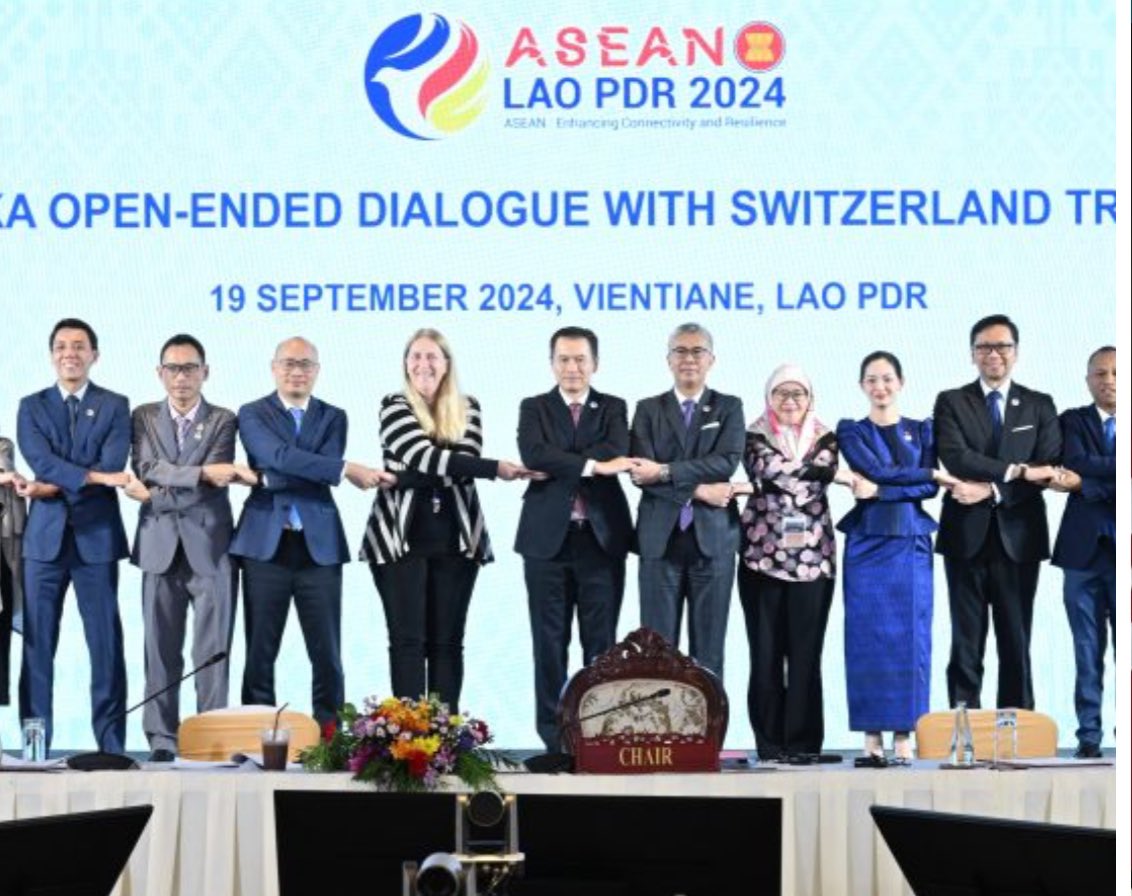 Today EFTA countries 🇳🇴🇨🇭🇮🇸🇱🇮and <a href="/ASEAN/">ASEAN</a> adopted Joint Declaration on Economic Cooperation in Vientiane to enhance trade and investment. ASEAN is already Norway’s 4th market for trade in goods, with biggest concentration of 🇳🇴 companies outside Europe. Looking to grow!