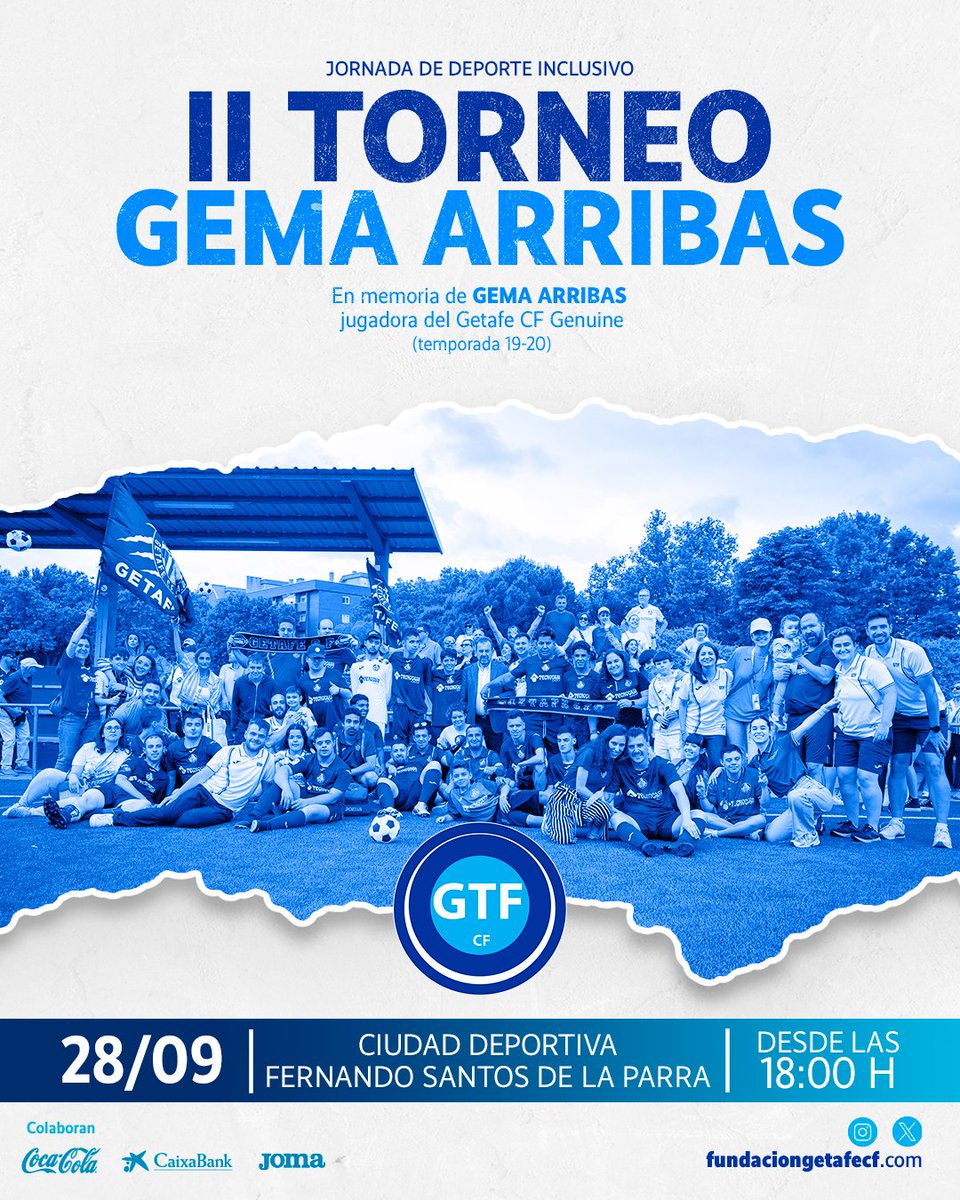 Tenemos un gran evento a la vista! 😍

El próximo 28 de septiembre, tendrá lugar el 𝐈𝐈 𝐓𝐨𝐫𝐧𝐞𝐨 𝐈𝐧𝐜𝐥𝐮𝐬𝐢𝐯𝐨 𝐆𝐞𝐦𝐚 𝐀𝐫𝐫𝐢𝐛𝐚𝐬, en memoria de nuestra jugadora en la temporada 2019/20 🕊️

📝No te lo puedes perder, habrá muchas sorpresas

#VamosGetaGenuine