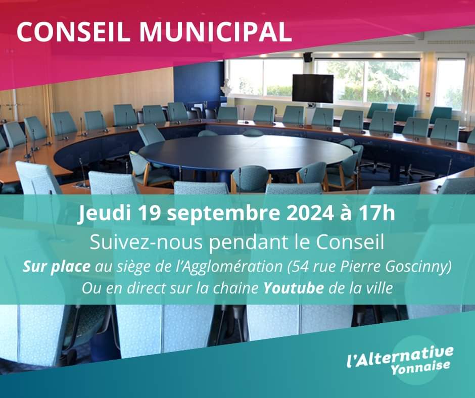 Prochain Conseil Municipal : jeudi 19 septembre 2024 à 17h
Suivez-nous :
▶️ Sur place au siège de l’Agglo (54 rue René Goscinny)
▶️ En direct sur la chaine Youtube de la ville : youtube.com/live/dbsTI2lGr…
#CMLRSY #LRSY