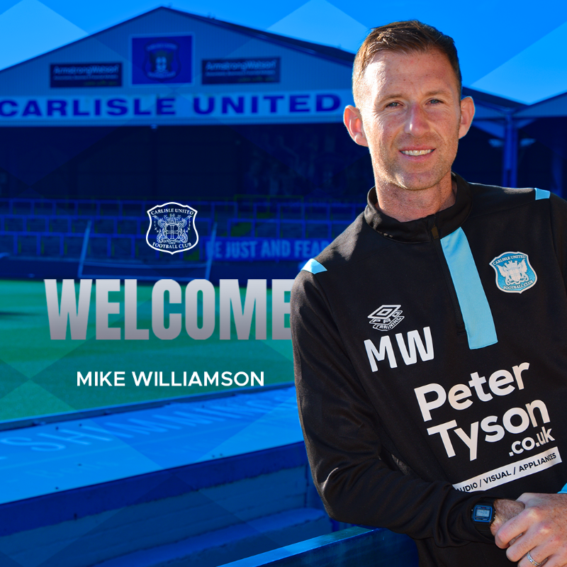 officialcufc's tweet photo. ✍️ Carlisle United are delighted to announce the appointment of Mike Williamson as the club’s Head Coach.