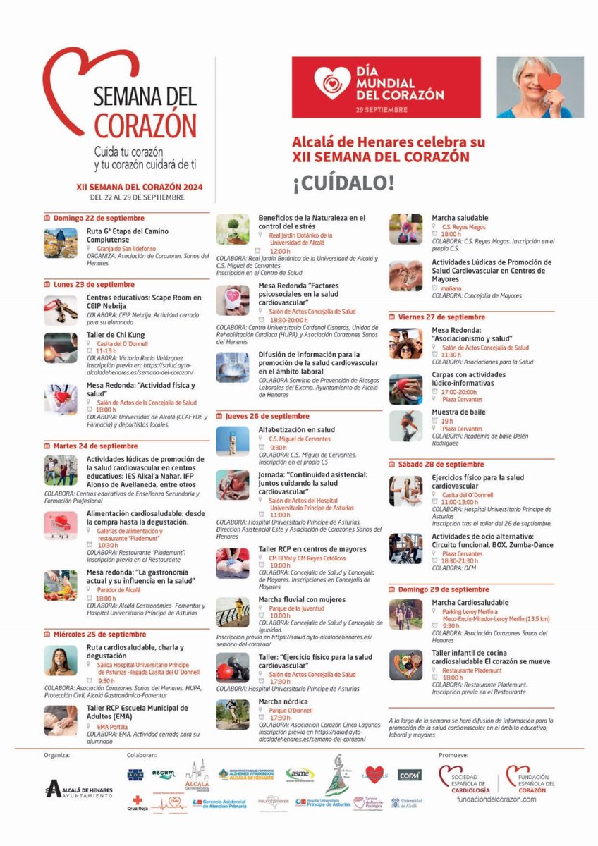 cucc_educacion's tweet photo. Nuestro #SAPsiCUCC participa en la XII #SemanadelCorazón ❤️ organizada por el @AytoAlcalaH con la Mesa Redonda: “Factores psicosociales en la salud cardiovascular”
📅 25 de sept.
🕡 18.30 h.
🚩 Salón de Actos Concejalía de Salud.
ℹ️ https://t.co/p8JFliCFas https://t.co/iqAFO5fN6z