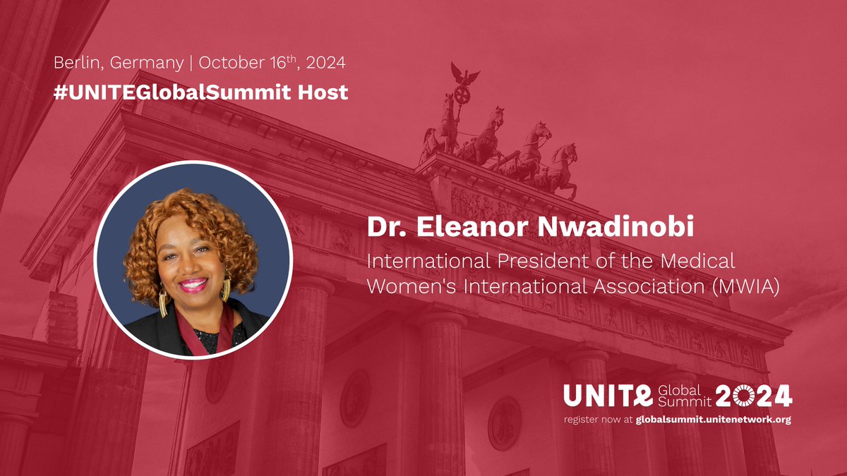UNITE Parliamentarians Network for Global Health (@unite_mpnetwork) on Twitter photo 📢 Get ready for an inspiring #UNITEGlobalSummit conducted by this trailblazing leader!
🌍 Dr. Eleanor Nwadinobi is a medical doctor by training and the first Nigerian to lead the <a href="/MedWomenIntl/">Medical Women International Association (MWIA}</a>.
Get to know our Host on our website 👇
globalsummit.unitenetwork.org 📢 Get ready for an inspiring #UNITEGlobalSummit conducted by this trailblazing leader!
🌍 Dr. Eleanor Nwadinobi is a medical doctor by training and the first Nigerian to lead the <a href="/MedWomenIntl/">Medical Women International Association (MWIA}</a>.
Get to know our Host on our website 👇
globalsummit.unitenetwork.org