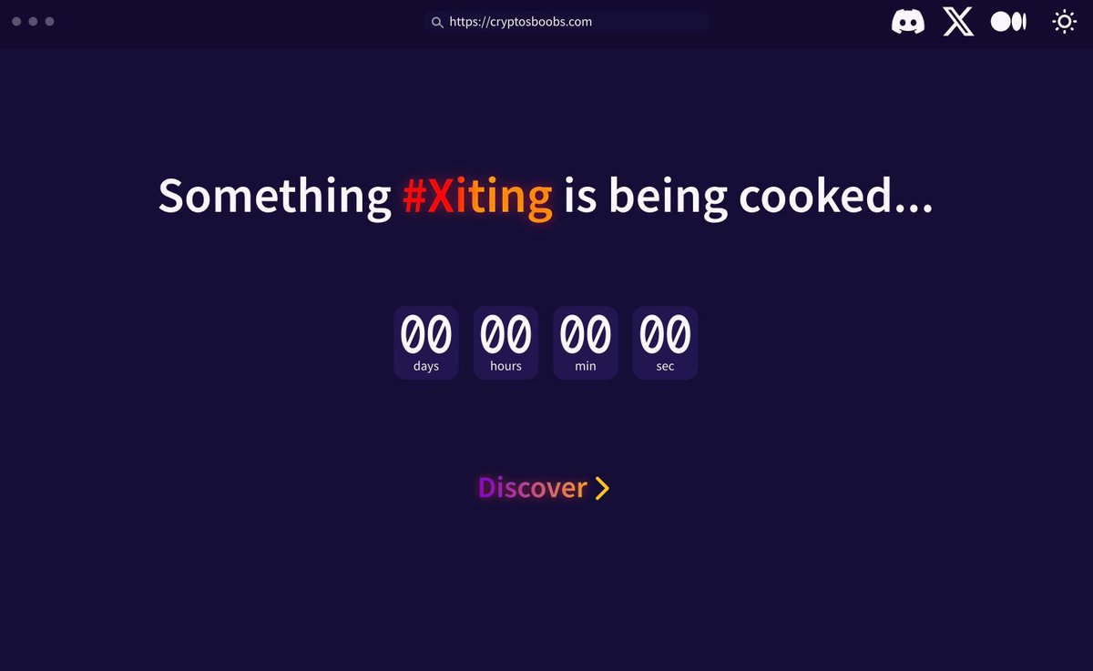 🚀 The wait is over! Our new website is live! 🌐 Watch as a Cryptosboobs reveals itself. 

Dive into the world of Cryptosboobs now! #Cryptosboobs #NFTLaunch #CryptoArt #Runes

Joins our private whitelist, click on the "Discover" button