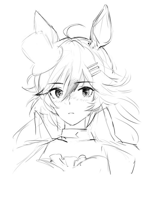 ラフと塗った後 