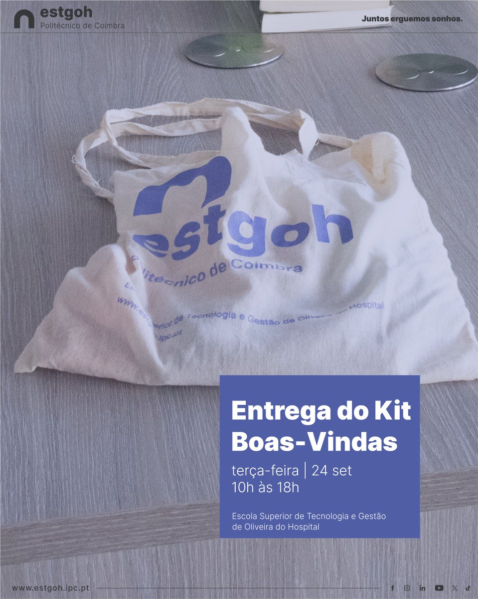 ESTGOH_'s tweet photo. ⚠ Novos Estudantes | Licenciaturas ⚠
Na terça-feira (dia 24 de setembro), entre as 10h e 18h, dirige-te à tua Associação de Estudantes para receberes o Kit de Boas-Vindas ESTGOH.

#estgoh #ipc #juntoserguemossonhos https://t.co/GRQZiJSNoD