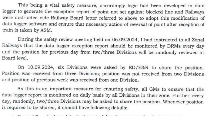 jeevanpsharma's tweet image. #RailwayBoard Chairman Satish Kumar has directed all 17 #railway zones to monitor #datalogger reports daily to prevent #train #collisions. My report for @PTI_News
@RailMinIndia @AshwiniVaishnaw
economictimes.indiatimes.com/industry/trans…