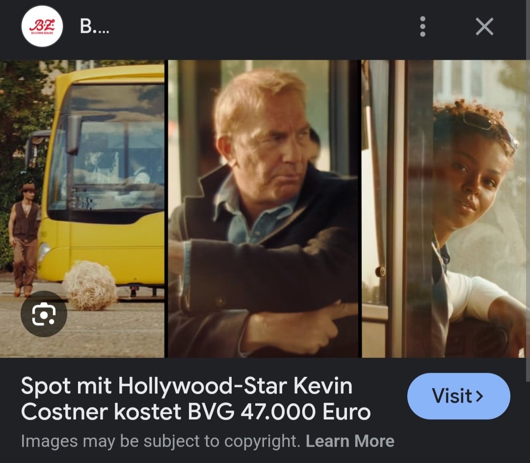 Feeling totally chill about all the delayed u bahns because I know that BVG are spending money to get it fixed*

*On 47,000€ adverts with Kevin Costner