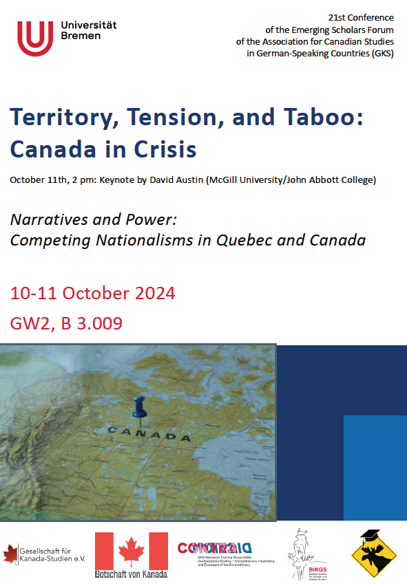 We are very happy to share the program of our 21st annual conference and looking forward to seeing you in Bremen!

📄 kanada-studien.org/7858/esf21/
🗓️ October 10-11
📌 Universität Bremen