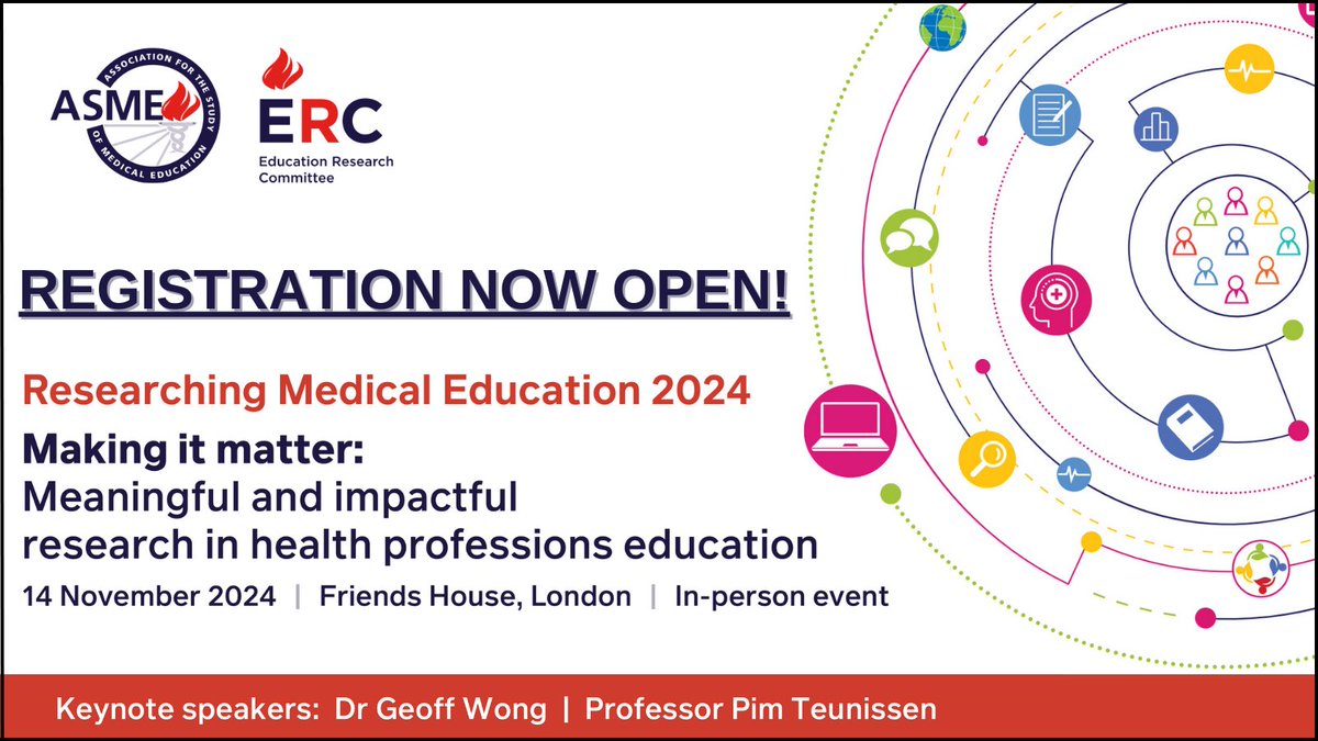 RME 2024 Registration is now open‼️ 
🗓️14th November 2024
📍Friends House, London, In-person event  
Find out more &amp; register here: ow.ly/grNE50SIkZB
<a href="/ERC_ASME/">Education Research Committee (ERC) @ ASME</a> #RME2024
