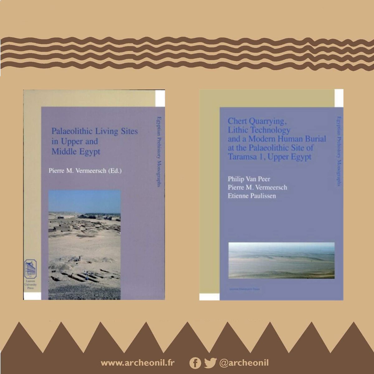 ArcheoNil's tweet image. 📖 Publications disponibles!
Quatre livres fondés sur les travaux du Belgium Middle Egypt Prehistory Project de l’université de Louvain peuvent désormais être consultés gratuitement sur Google Books.
À vos marques, prêts, lisez !