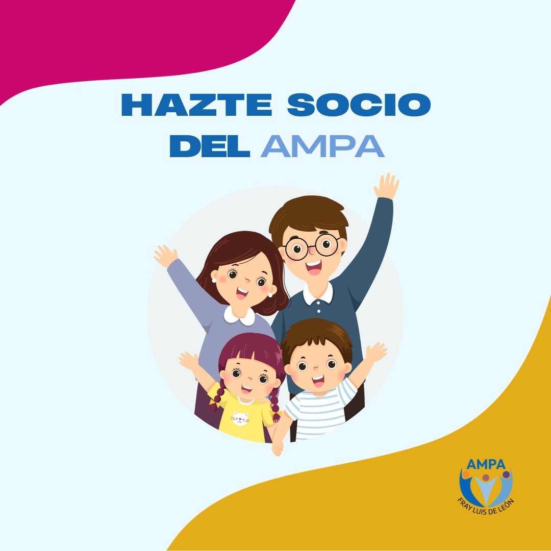 ampafrayluis's tweet photo. Hazte socio del #ampa

Reuniones con diferentes miembros del centro educativo, eventos anuales… Todo eso y más organizamos en el #ampa.

Si tienes dudas ve a secretaría y pregunta.
¡No te pierdas ser puna parte importante del centro de tus hijos! https://t.co/dD3nakwtLX