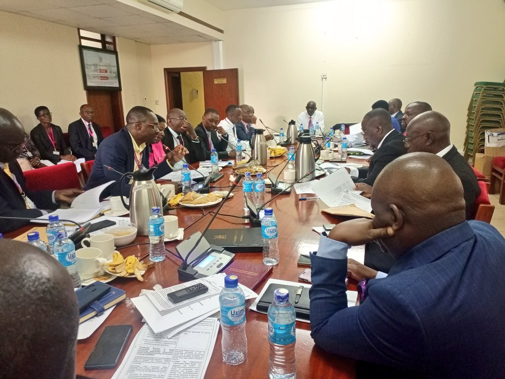 UNABSEC_UG's tweet photo. #HappeningNow

A delegation from @UNABSEC_UG is presenting the Association's official position paper on the proposed Engineering Professionals Bill 2024 before the Committee of Parliament on Physical Infrastructure.

In addition, the team has also presented to the committee, the critical issues affecting the construction industry including delayed payments, high cost of financing and the Presidential directives on awarding of contracts. 

The delegation is led by @jtugume. Other members in attendance include @NamiyaMariam, @KiaraBinta, Eng. Herbert Sserunkuuma, Eng. Ronald Mugabi, and Mr. Moses Tiberondwa (all UNABSEC Board Members).