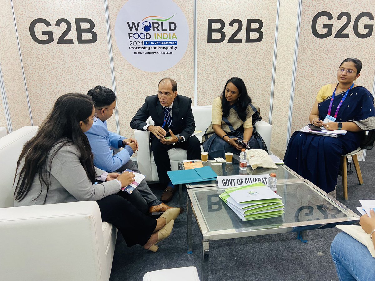 #WorldFoodIndia2024 #Gujarat

G2B Meeting with “Farm to plate”
On opportunities and potential for creating a sustainable supply chain model in Gujarat.
#indexta
#GoJ
#GoG
#mofpi
#icar #gujagridept
#trending #viksitbharat2047
#ficci #gaicl
#event