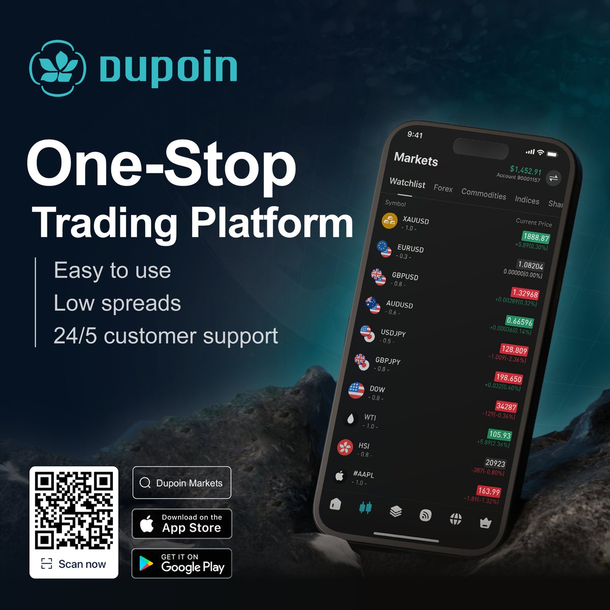 dupoinofficial's tweet image. Discover the ultimate trading experience with our One-Stop Trading Platform! 🚀 Whether you&apos;re a beginner or a pro, enjoy an easy-to-use interface, low spreads, and 24/5 customer support that’s always ready to assist you. 

  #OneStopTrading #LowSpreads #CustomerSupport