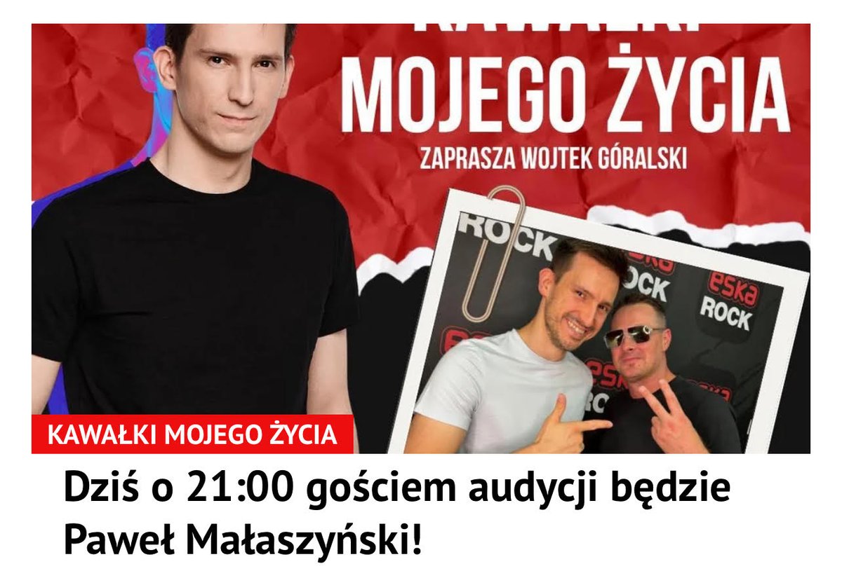 Gościem audycji "Kawałki mojego życia" w <a href="/EskaROCK_/">EskaROCK</a>  będzie Paweł Małaszyński z zespołu  #Cochise. To już dziś wieczorem o godz.21. Polecamy!

---
Album "Cochise" już w sprzedaży!