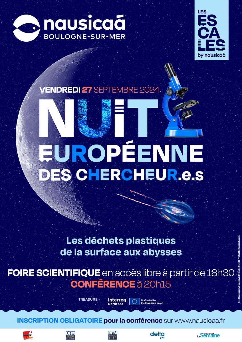 🔬 Retrouvez-nous à la Nuit Européenne des #Chercheurs le 27 septembre à <a href="/PlaneteNAUSICAA/">Nausicaá</a>🐟🔎
L'occasion de partager et d'échanger avec des #scientifiques d'horizons variés ! 💬

👉 Pour plus d'information : nausicaa.fr/fr/ma-visite/c…