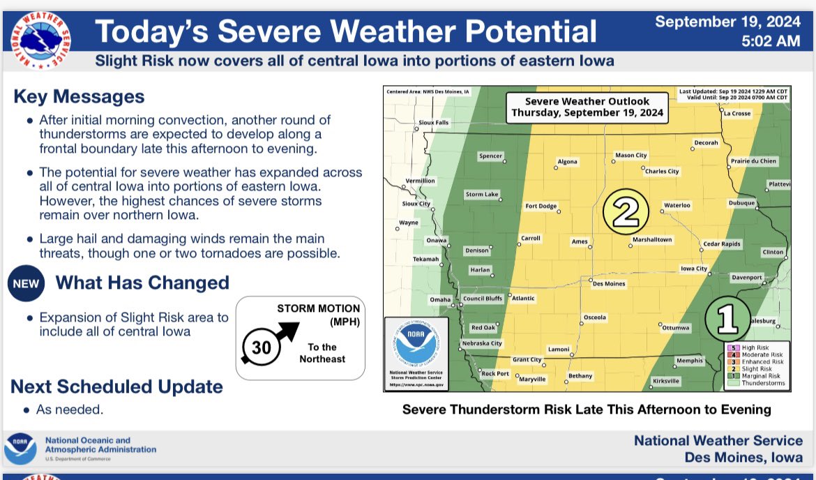 madisonemc's tweet photo. Madison County has a slight possibility of experiencing seeing active weather this evening. The primary area is Northen Iowa, however we cannot rule out seeing some wind and hail this afternoon into the evening as the county is in the slight risk area. We will be monitoring throughout the day.