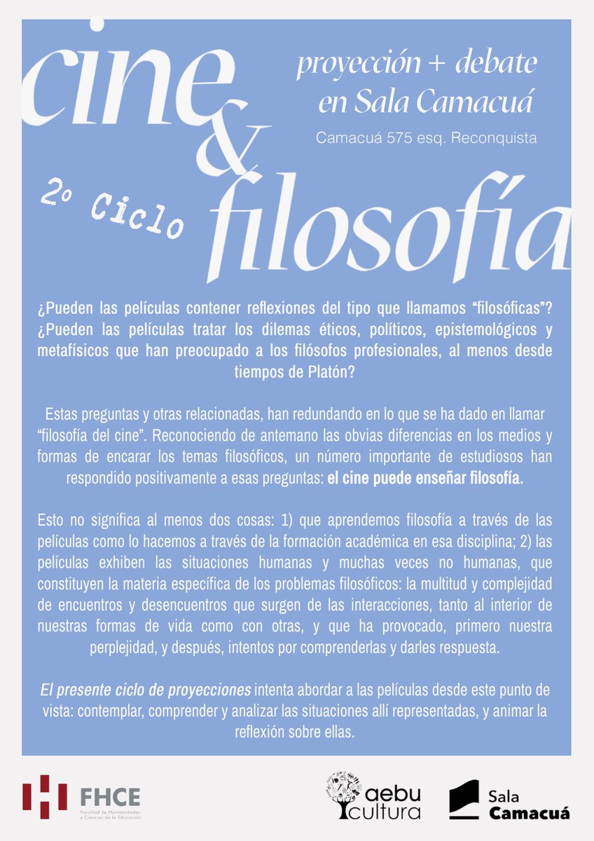 Cine y filosofía en Montevideo (@cine_mvd2023) on Twitter photo 