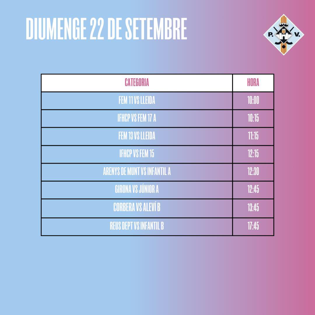 Cap de setmana intens d’hoquei amb l’inici de les lligues de la base

🟣El 1a Catalana Femení debuta a casa vs <a href="/hoqueiolot/">Club Hoquei Olot</a> dissabte a les 18h

🔵L’OK Lliga juga l’última jornada de la fase de grups de la Frit Ravich Lliga Catalana vs Vic a les 20h

Molta sort a tots els equips!!!