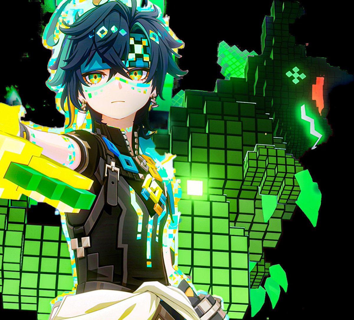 kajituneko's tweet photo. 「キィニチ&amp;アハウ」
#Kinich #GenshinImpact https://t.co/stQixSM2MA