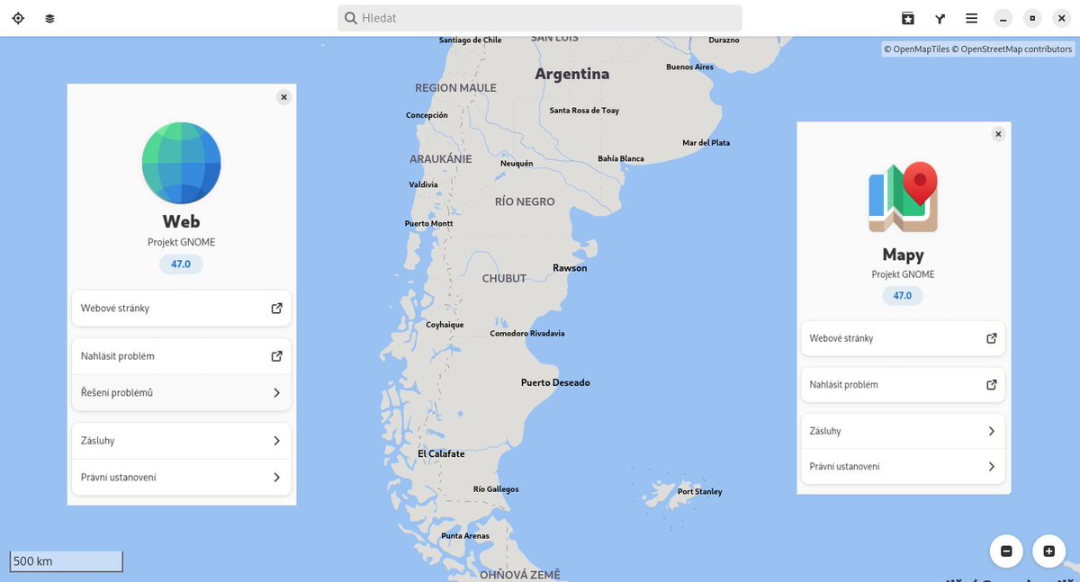 Sebeuctou's tweet image. Patagonia @VanillaOSLinux #linux #vanillaos #openstreetmap #aladin