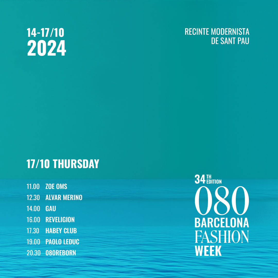 La 34a edició del #080barcelonafashion ja és aquí. Del 14 al 17 d'octubre, descobreix les últimes tendències en l'icònic Recinte Modernista de Sant Pau. 

No et perdis aquesta cita amb la moda catalana.

Ens veiem aviat.
