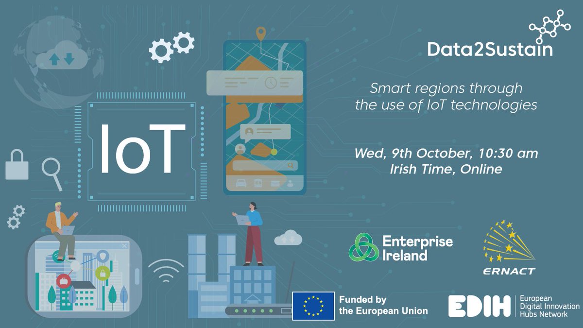 ERNACT Network (@ernact) on Twitter photo 📢Join us for the <a href="/Data2Sustain/">Data2Sustain</a> session “Smart Regions through the Use of IoT Technologies, where we explore how #IoT technologies are transforming urban & rural landscapes, improving infrastructure, & enhancing public services.
REGISTER 👉teamworker.ernact.eu/INV/URS.aspx?d… 📢Join us for the <a href="/Data2Sustain/">Data2Sustain</a> session “Smart Regions through the Use of IoT Technologies, where we explore how #IoT technologies are transforming urban & rural landscapes, improving infrastructure, & enhancing public services.
REGISTER 👉teamworker.ernact.eu/INV/URS.aspx?d…