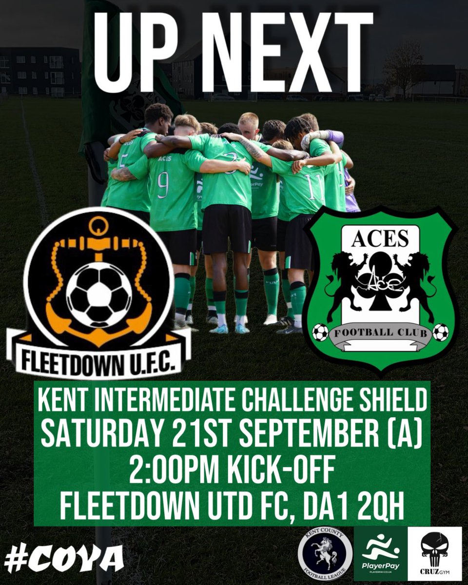Greenways Aces KCFL (@kcflaces) on Twitter photo UP NEXT
Our attention turns to the KICS on Saturday as we travel to Prem side <a href="/FleetdownFC/">Fleetdown United FC</a>
Your support would be appreciated
🆚| <a href="/FleetdownFC/">Fleetdown United FC</a>
🏆| KICS
🗓| Saturday 21st Sept
⌚️| 2:00pm kick off
📍| Fleetdown Utd FC, DA1 2QH
#coya #aces #uptheaces UP NEXT
Our attention turns to the KICS on Saturday as we travel to Prem side <a href="/FleetdownFC/">Fleetdown United FC</a>
Your support would be appreciated
🆚| <a href="/FleetdownFC/">Fleetdown United FC</a>
🏆| KICS
🗓| Saturday 21st Sept
⌚️| 2:00pm kick off
📍| Fleetdown Utd FC, DA1 2QH
#coya #aces #uptheaces
