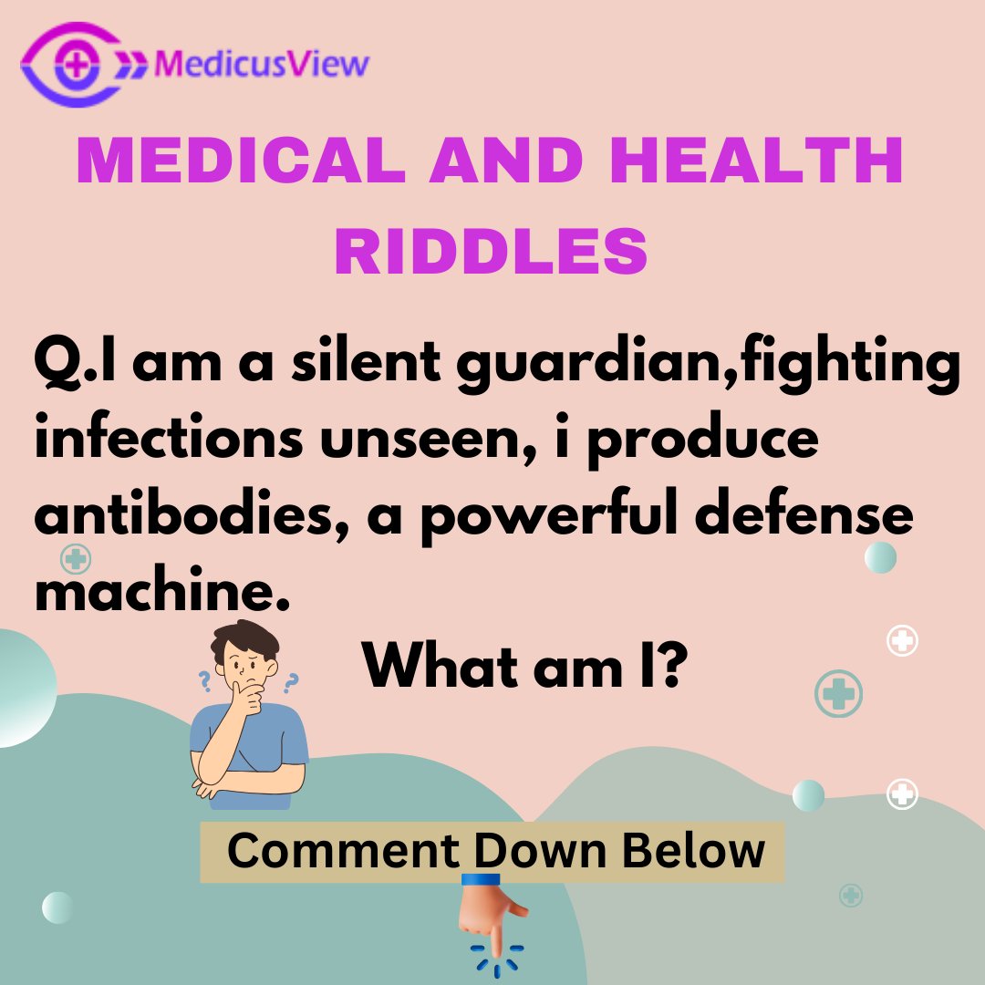 MedicusView's tweet image. 🧠 Q: I am a silent guardian, fighting infections unseen. I produce antibodies, a powerful defense machine. What am I? 🤔

A: Your Immune System! 🛡️

#ImmuneSystem #HealthGuardian #Antibodies #StayHealthy #FightInfections #SilentDefender #PowerfulDefense #ImmunityBoost