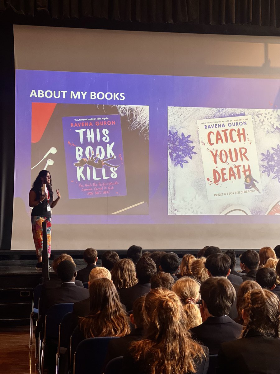 Alleyn's School (@alleynsschool) on Twitter photo #AlleynsYear9 were thrilled for our second author talk of the year by the incredible Ravena Guron! Ravena read an exclusive extract from her new novel, Catch Your Death. Huge thanks for an inspiring talk and captivating reading <a href="/RavenaGuron/">Ravena Guron</a> <a href="/Alleyns_Library/">Library at Alleyn's School</a> #AlleynsYear9 were thrilled for our second author talk of the year by the incredible Ravena Guron! Ravena read an exclusive extract from her new novel, Catch Your Death. Huge thanks for an inspiring talk and captivating reading <a href="/RavenaGuron/">Ravena Guron</a> <a href="/Alleyns_Library/">Library at Alleyn's School</a>