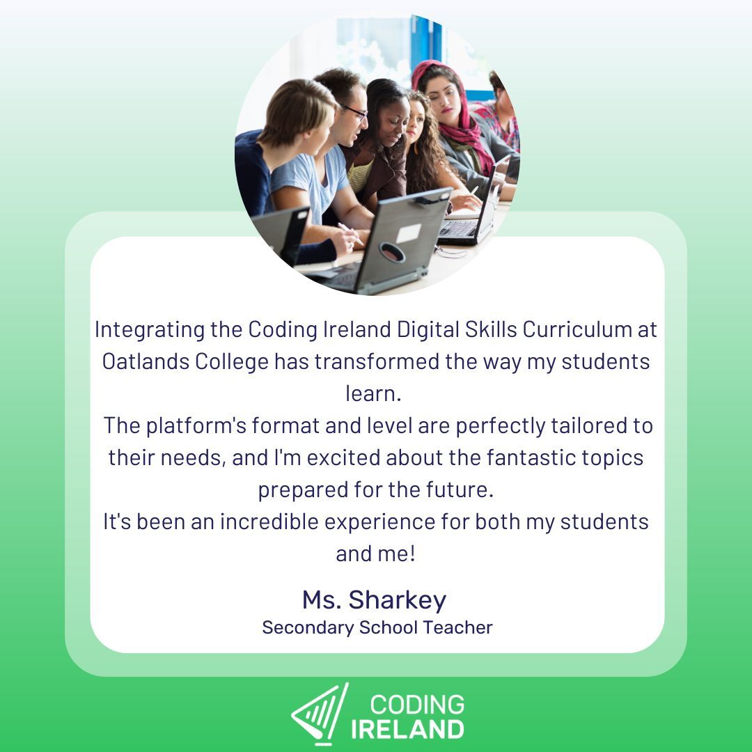 codingireland's tweet image. See how secondary teachers are using Coding Ireland to build real-world coding skills in their students! 🚀 Our lessons make it easy to teach advanced topics with confidence. Check out our full curriculum now. 🌐
#CodingIreland #SecondaryEducation #TeachCoding #TechSkills…