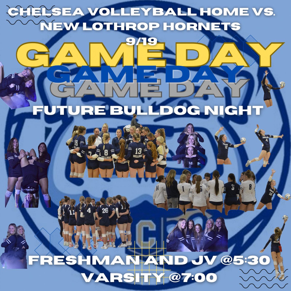 Game day!  Come on out tonight to support the Dawgs and meet our Future Bulldogs too!  JV/Freshman at 5:30.  Varsity at 7! <a href="/ChelseaMI_HS/">Chelsea High School</a> <a href="/ChelseaBulldogs/">Chelsea Athletics</a>