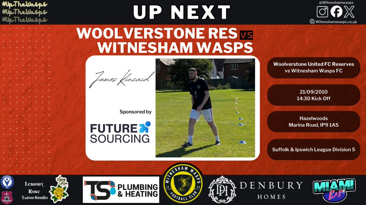 Witnesham Wasps FC (@witneshamwasps) on Twitter photo This Saturday we take on <a href="/WoolverstoneFC/">Woolverstone United</a> Reserves at Hazelwoods looking to continue with our perfect start to the season!
📸: <a href="/JKincaid_07/">James Kincaid</a> sponsored by Future Sourcing
#UpTheWasps🐝 This Saturday we take on <a href="/WoolverstoneFC/">Woolverstone United</a> Reserves at Hazelwoods looking to continue with our perfect start to the season!
📸: <a href="/JKincaid_07/">James Kincaid</a> sponsored by Future Sourcing
#UpTheWasps🐝