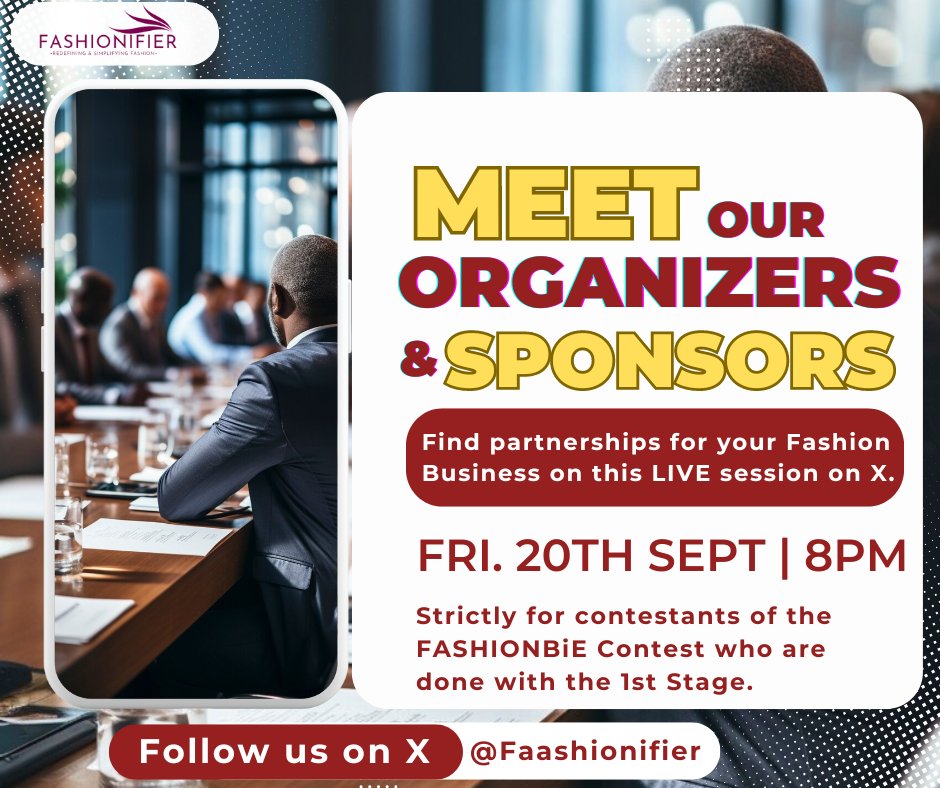 FASHIONFIER's tweet photo. Tomorrow on X for all Fashion entrepreneurs in the FASHIONBiE contest.

#Fashionbie https://t.co/jIeTgxKYRl