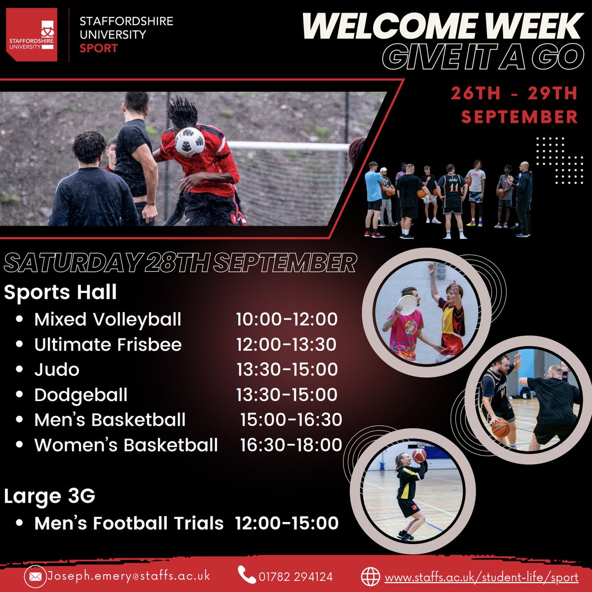 Ever wanted to try Ultimate frisbee? Come and join us for our Give It A Go! From 12 - 1:30 In the Sports Hall at the Stanley Matthews Sports Centre on Saturday 28th September! We look forward to seeing you there! @SportsAtStaffs @StaffsUni